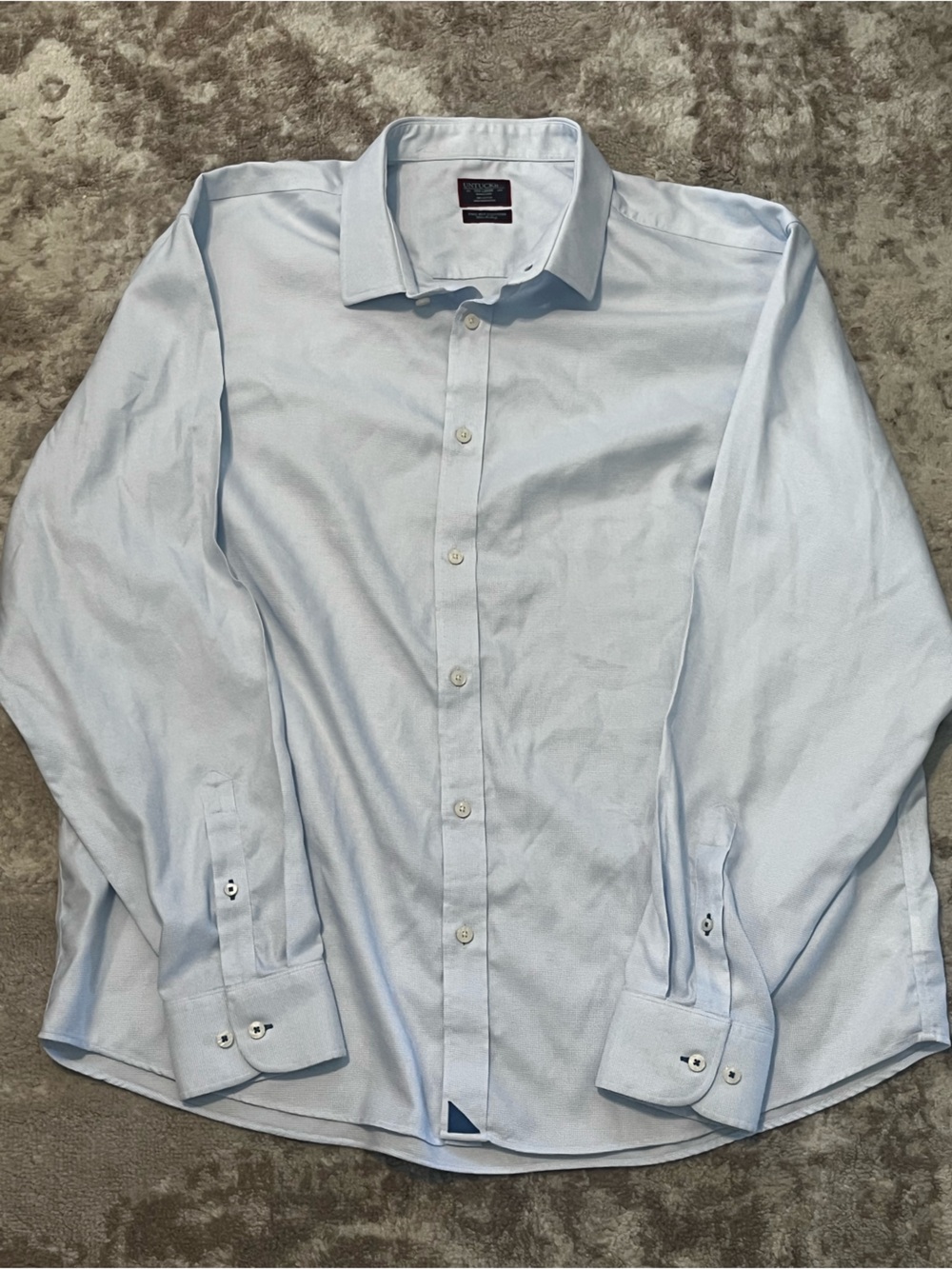 UNTUCKit Mens XXXL 3XL Light Blue Wrinkle Free Two Ply Cotton Dress Shirt